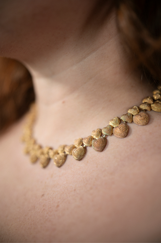 Collier doré coeurs