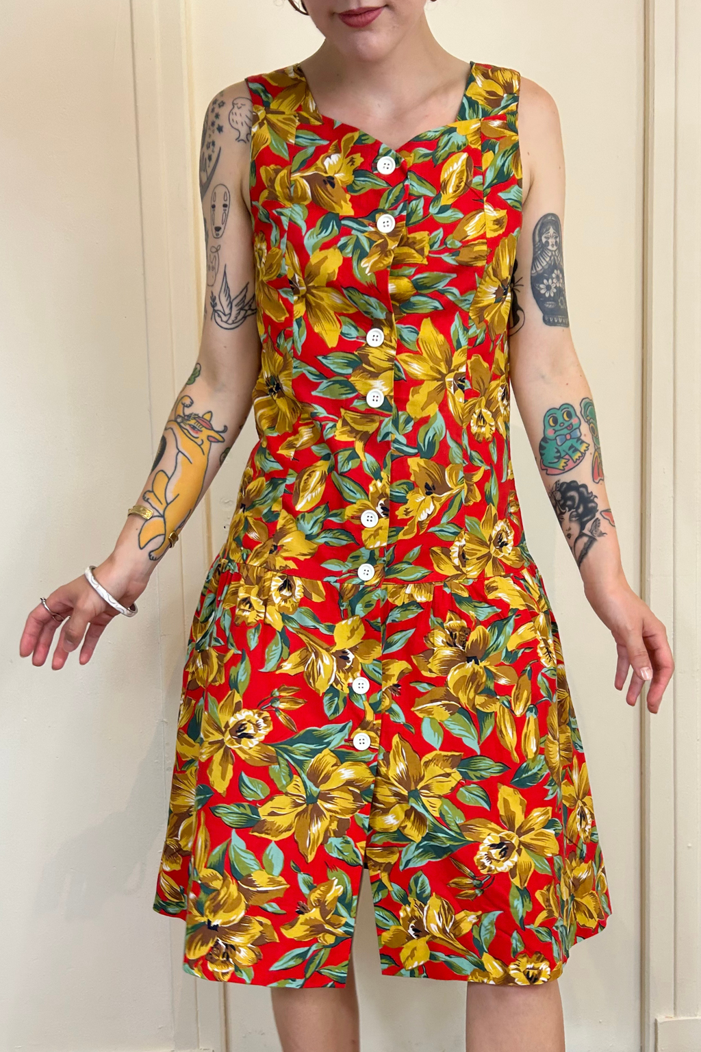 Robe à fleurs 90s T.36/38