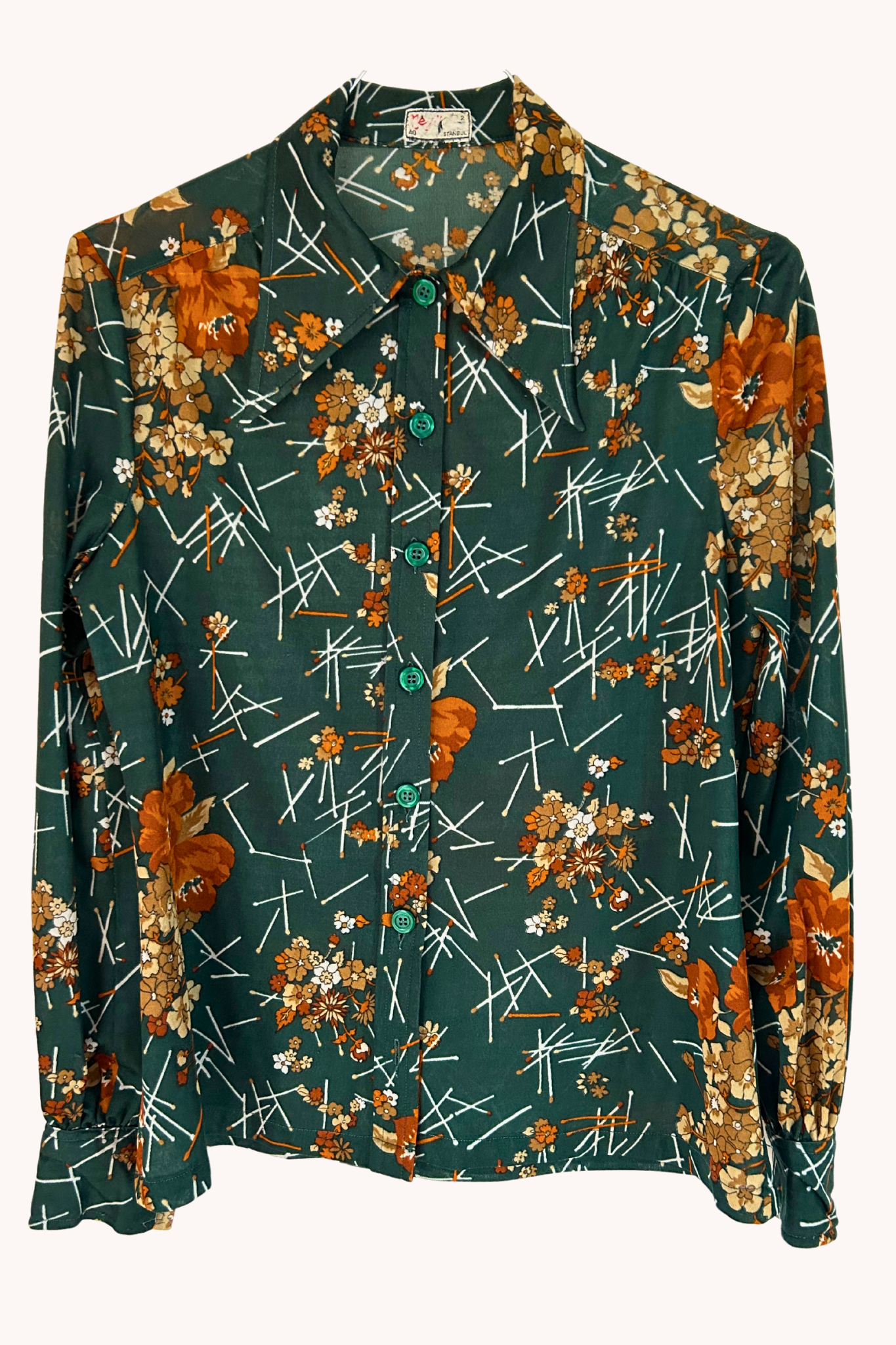 Chemise verte 70s T.38