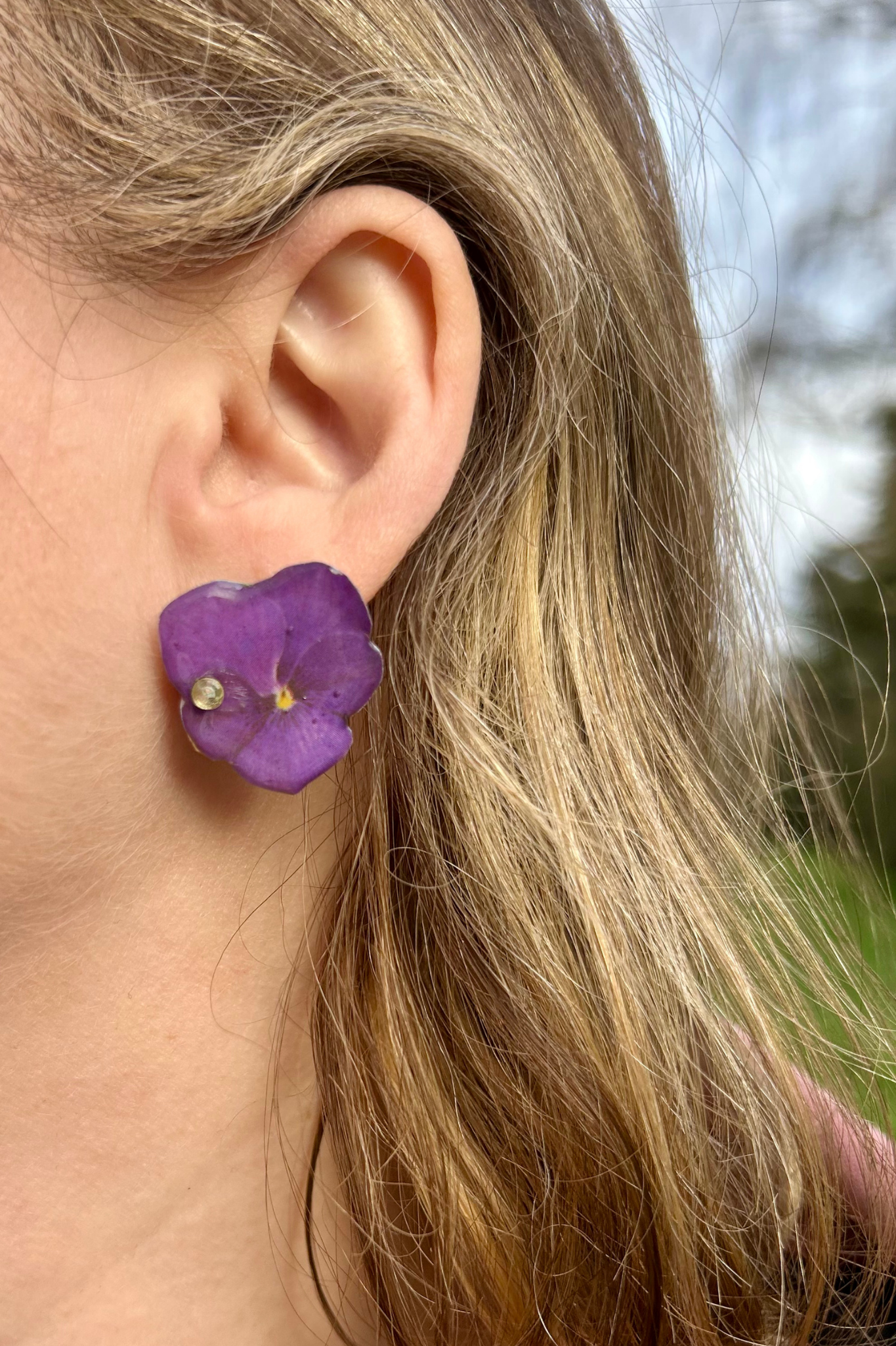 Boucles d'oreilles Pensées