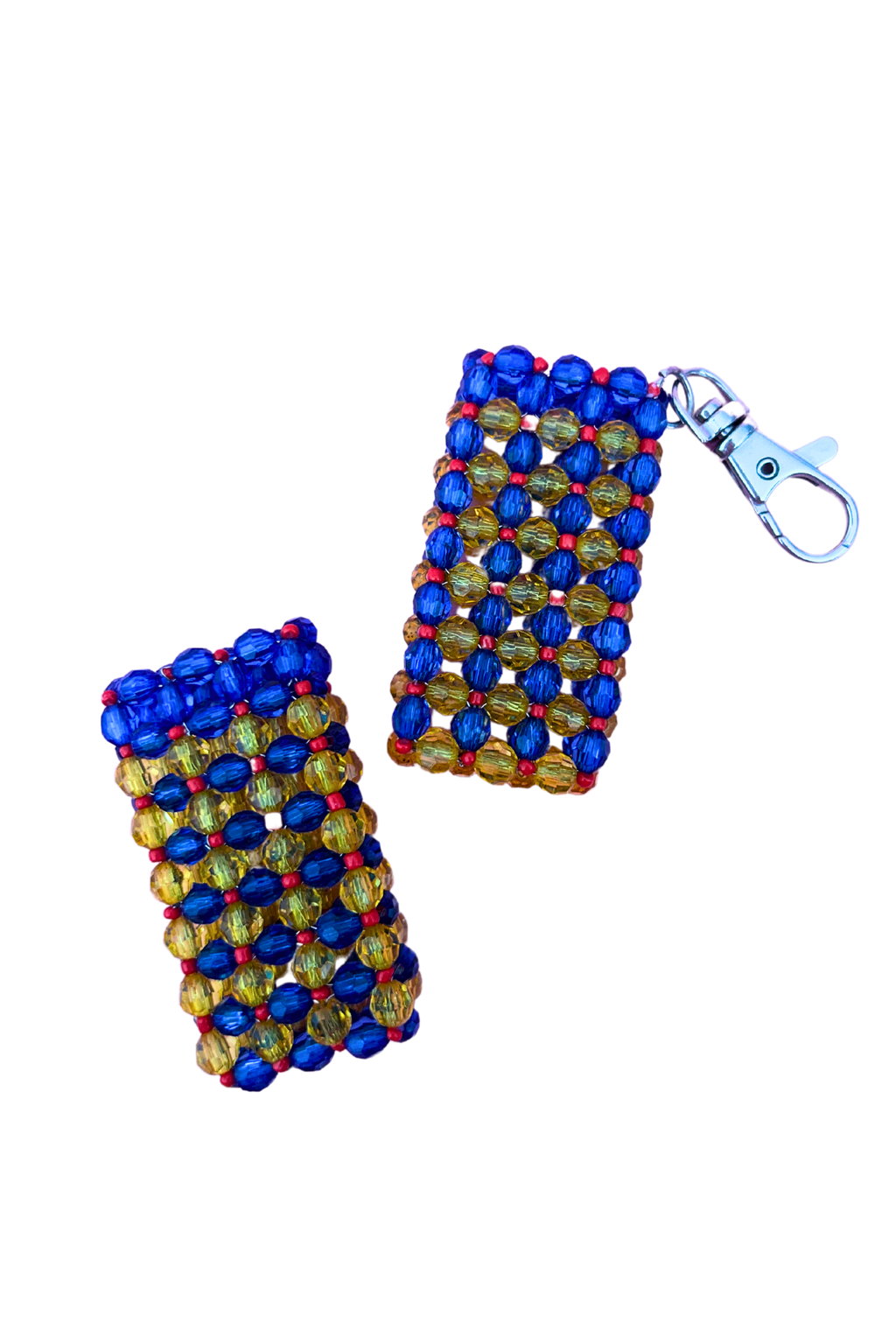 Étui à briquet jaune et bleu