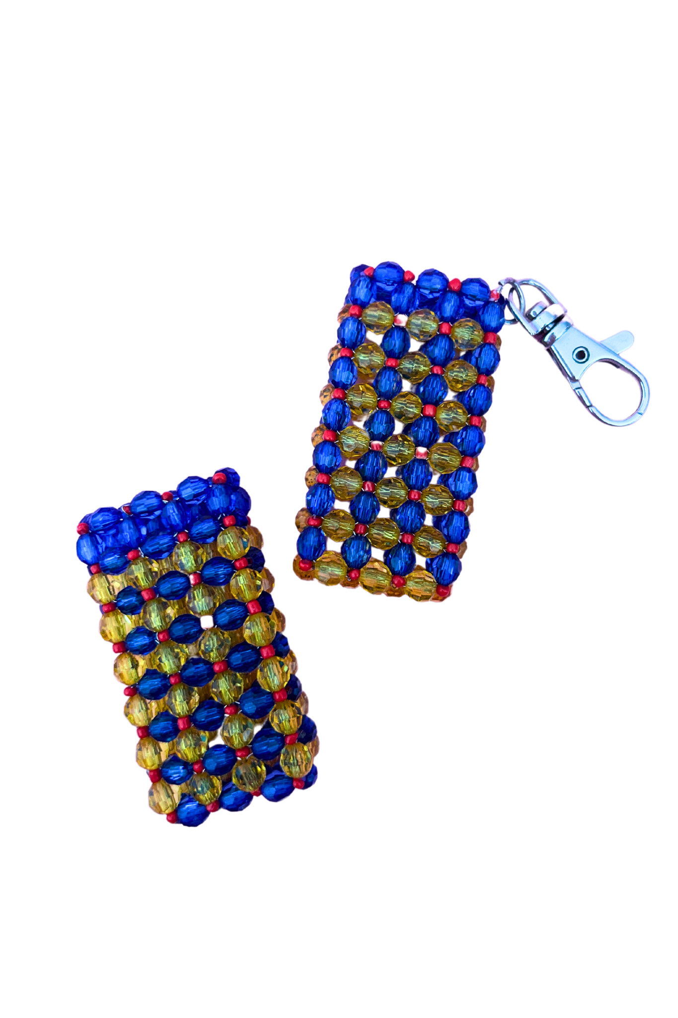 Étui à briquet jaune et bleu