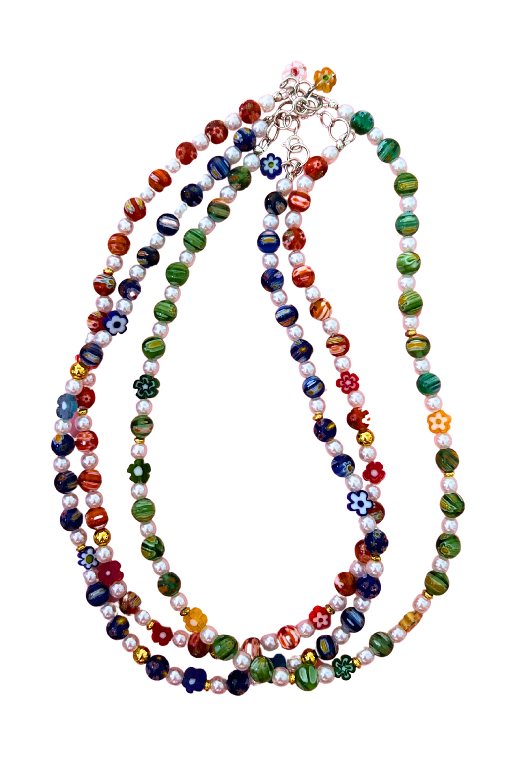 Colliers Millefiori rouge