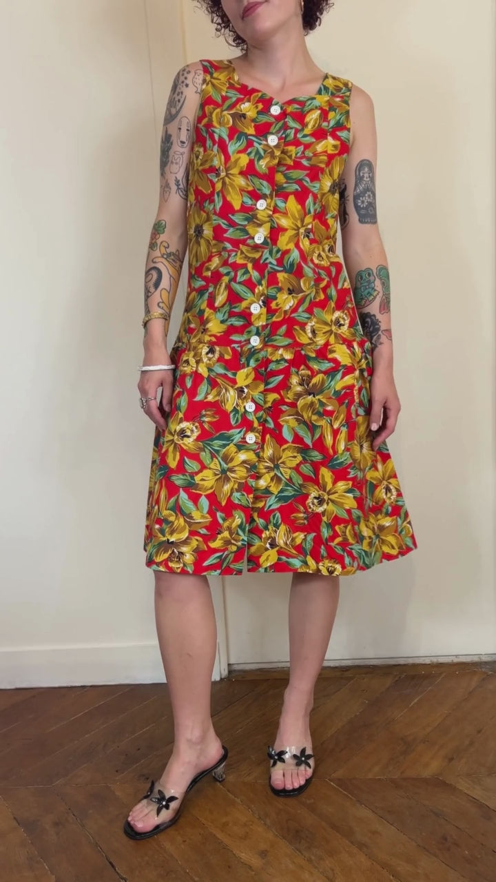 Robe à fleurs 90s T.36/38